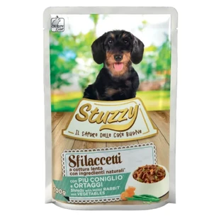 STUZZY Shreds, XS-XL, lapin et légumes, sachet de nourriture humide pour chien, (dans son propre jus), 100g