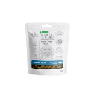 NATURES PROTECTION Superior Care Superior Care White Dogs, XS-XL, Hering und Grüner Tee, funktioneller getreidefreier Belohnungsbeutel für Hunde, Immunsystem, 150g