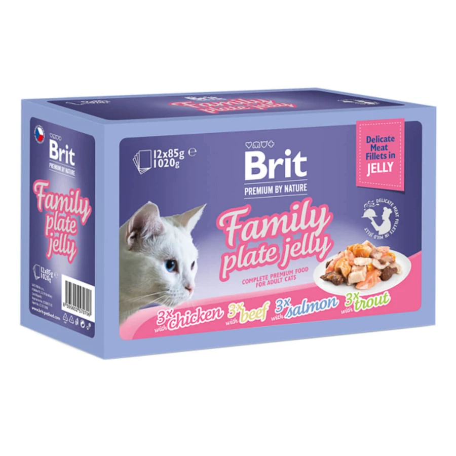 BRIT Premium by Nature Delicate Family Plate, Vlees, blik vochtig kattenvoer, (in aspic), multipack, 85g x 12st