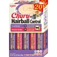 INABA Churu Churu Hairball Control Varieties, Poulet et Thon, boîte de récompense pour chat sans céréales, contrôle des boules de poils, (purée), 280g