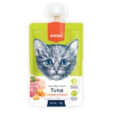 WANPY Tasty Tasty pâte de viande, thon et poulet, sac de récompense pour chat, (purée), 90g
