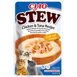 INABA Ciao Stew, Kurczak i Tuńczyk, saszetka bezzbożowej mokrej karmy dla kotów, (w sosie), 40g