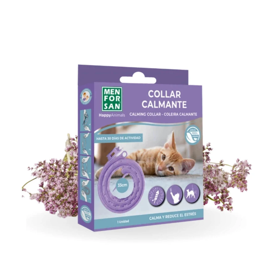 MENFORSAN Collar calmante 33cm, sistema nervioso y calmante gatos, caja, 1pc collar