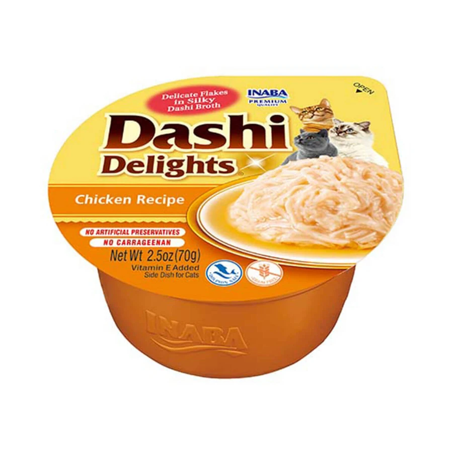 INABA Ciao Dashi, Huhn, Schale getreidefreies Katzennassfutter, (in Sauce), 70g