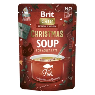 BRIT Christmas Soup, Fish, sachet de nourriture humide sans céréales pour chats, (garniture), 75g