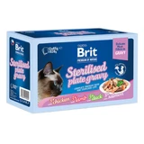 BRIT Premium by Nature Delicate Delicate Sterilized Family Plate, Meat, canned wet food for sterilized cats, (in sauce), multipack, 85g x 12pcs