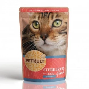 PETKULT Sterilized, Tuna, sachet grain-free wet cat food, 100g