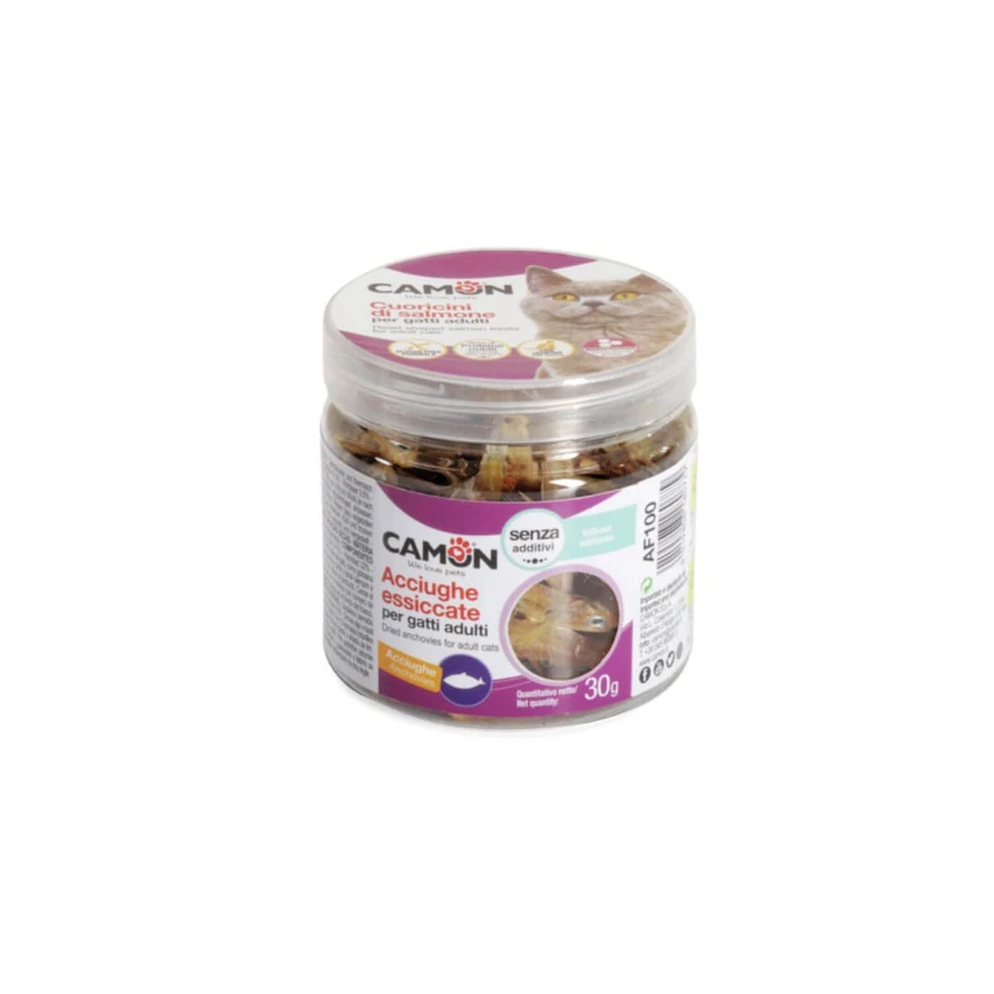 CAMON Gedroogde Ansjovis, Anchovies, enkel-eiwit kat beloningsdoos, 30g