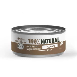 FRESH FARM Mousse, Rind, getreidefreies Katzennassfutter in Dosen, (Pastete), 85g
