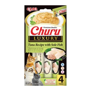 INABA Churu Luxury, Tuna and Tongue, cereal-free reward pouch for cats, (puree), 56g