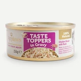 APPLAWS Smaaktoppers, XS-XL, Kip en Eend, graanvrij hondenvoer in blik, (in saus), 156g
