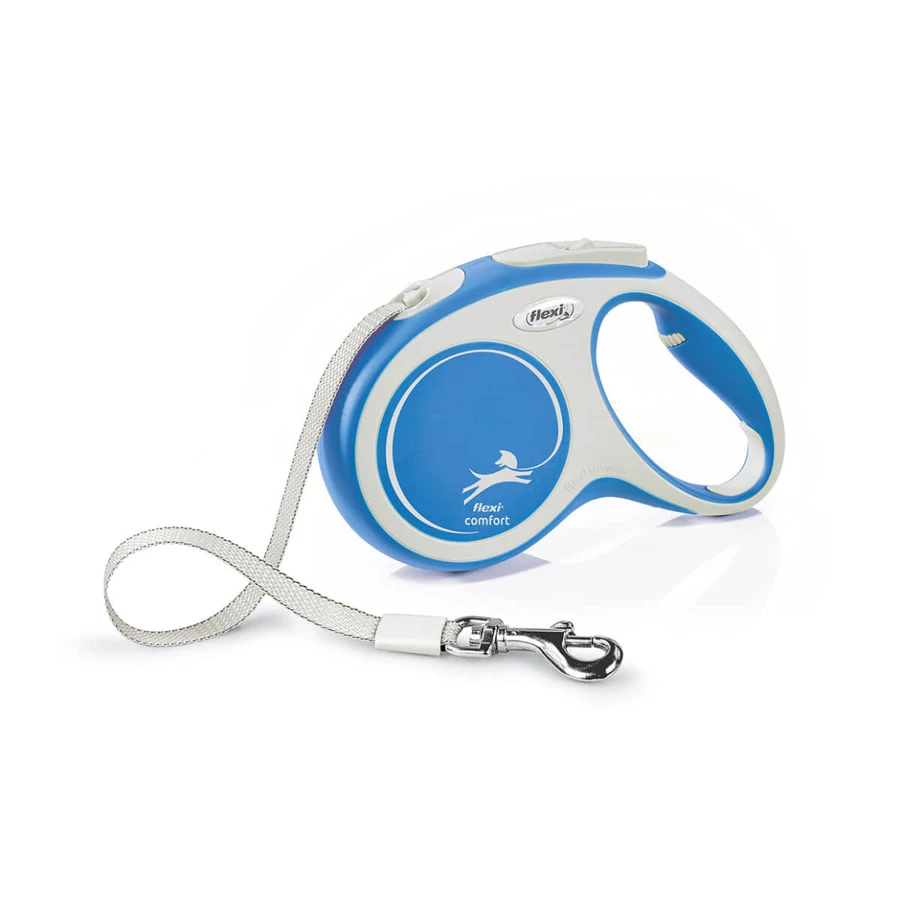 FLEXI Comfort, retractable leash retractable dog leash, nylon, blue, M(25kg, 5m)