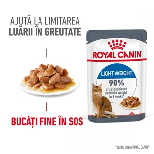 ROYAL CANIN Light Weight Care Adult, comida húmeda para gatos, pérdida de peso, (en salsa), 85g