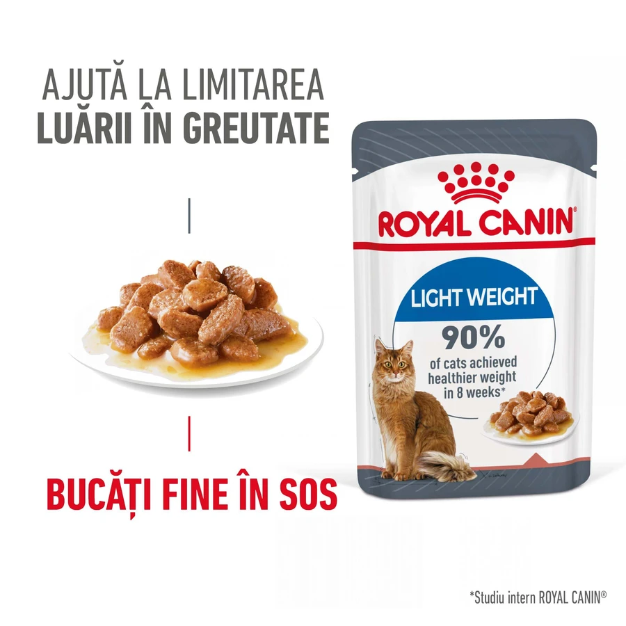 ROYAL CANIN Light Weight Care Adult, comida húmeda para gatos, pérdida de peso, (en salsa), 85g