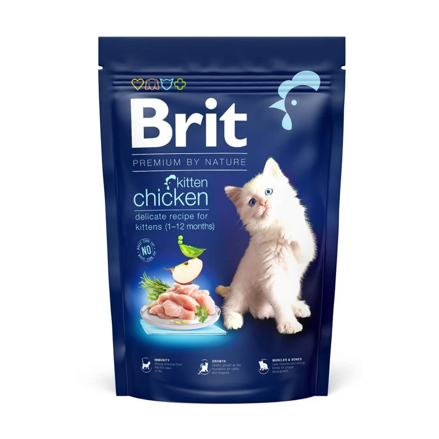 BRIT Premium by Nature Kitten, Huhn, Trockenfutter für junge Katzen, 1,5 kg