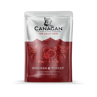 CANAGAN, Huhn und Truthahn, Beutel mit getreidefreiem Katzenfutter, (in Suppe), 85g