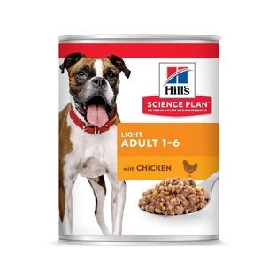 HILL'S SCIENCE PLAN Light, XS-XL, Kip, natvoer in blik voor honden, gewichtsbeheersing, (pate), 370g
