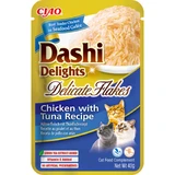 INABA Churu Dashi Delights Delicate Flakes, Chicken and Tuna, sachet wet food, grain free, cats, (topping), 40g