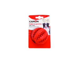 CAMON Dental Fun, kauwspeeltje voor honden XS-M, bijtend, rubber, rood, ⌀7cm, 1 stuk