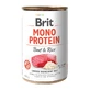 BRIT Mono Protein, Beef with Brown Rice, ingeblikt enkelvoudig eiwitarm natvoer voor honden, (pate), 400g