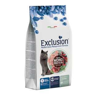 EXCLUSION Mediterraneo Mediterraneo Monoprotein Sterilized +7, Pollo, alimento seco monoproteico para gatos senior esterilizados, 1.5kg