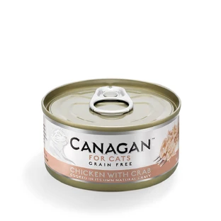 CANAGAN, Huhn und Krabbe, getreidefreies Nassfutter in Dosen für junge und ausgewachsene Katzen, (im eigenen Saft), 75g