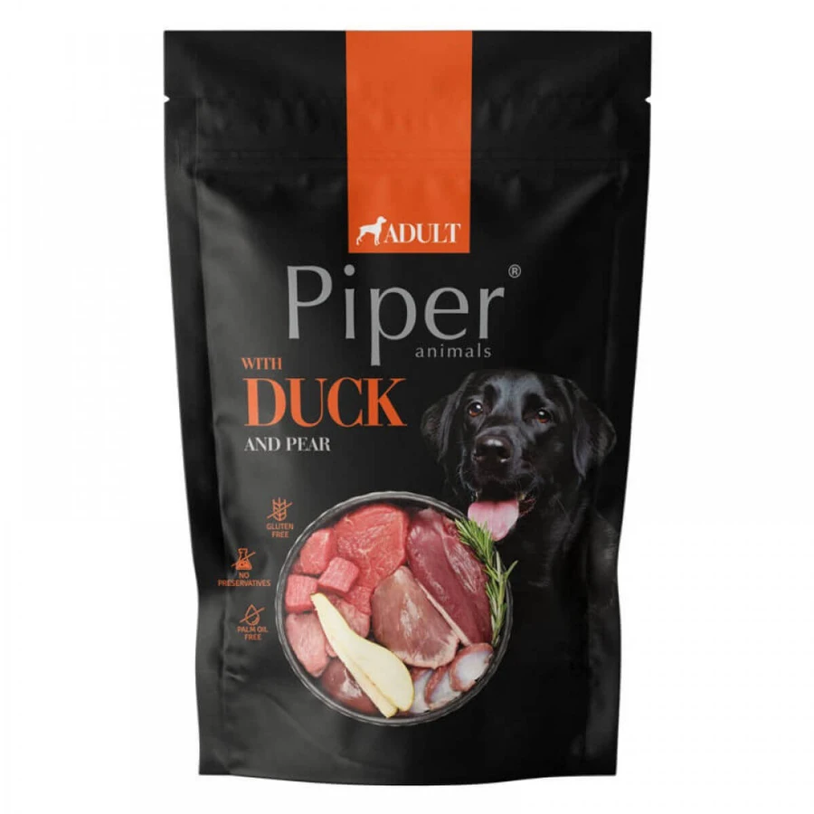 PIPER Animaux, XS-XL, Canard, sachet de nourriture humide pour chiens, (en aspic), 500g