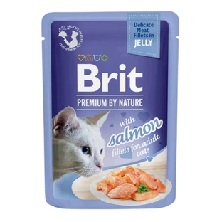 BRIT Premium by Nature Delicate File, Somon, plic hrană umedă pisici, (în aspic), 85g