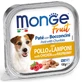 MONGE Fruit, XS-XL, Kip en Framboos, graanvrij nat hondenvoer, (in eigen sap), 100g
