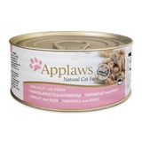 APPLAWS, Tonijnfilet en Garnalen, nat kattenvoer in blik, (in soep), 156g