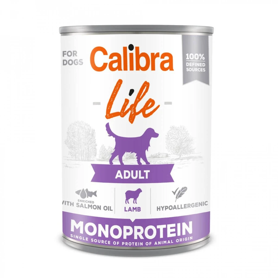 CALIBRA Life, XS-XL, Lamb, canned single protein wet food for dogs, (pâté), 400g