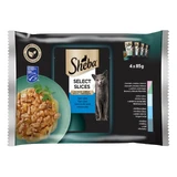 SHEBA Select Slices, Vis, zakje vochtig kattenvoer, (in saus), multipack, 85g x 4st