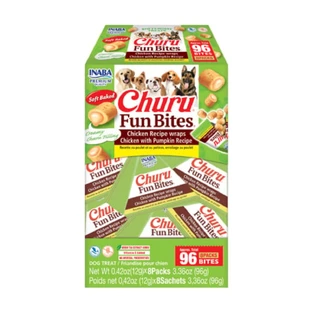 INABA Churu Churu Fun Bites, XS-XL, Chicken and Pumpkin, cereal-free reward box dogs, 96g