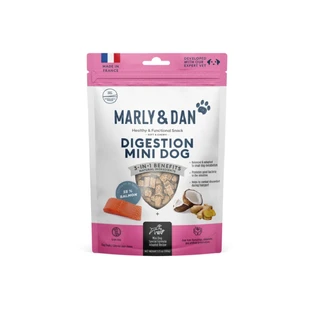 MARLY&DAN Digestion Mini Dog, XS-S, Zalm, functionele graanvrije beloningszakjes voor honden, spijsverteringsstelsel, 50g