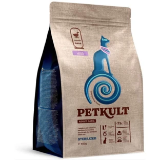 PETKULT Adult Care Sterilized, Pato, alimento seco para gatos esterilizados, 400g