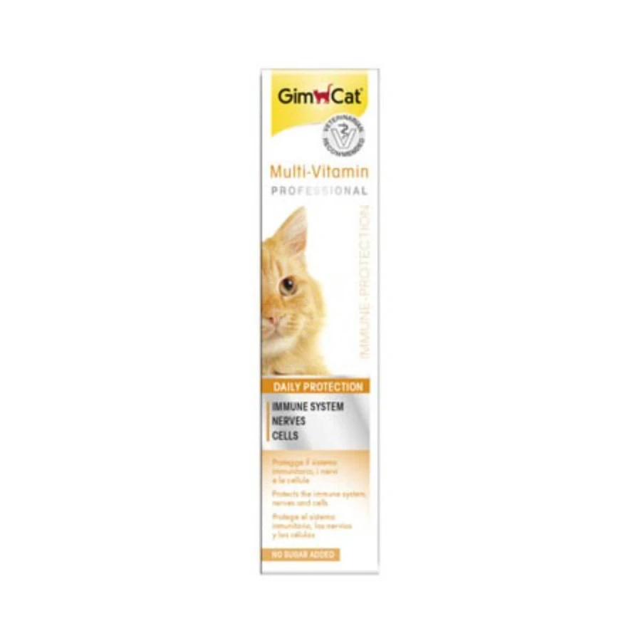 GIMCAT Pasta Multivitamínica Profesional, golosinas funcionales para gatos tubo, (topping), 20g
