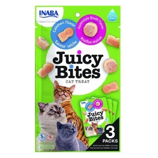 INABA Juicy Bites Homestyle Broth & Calamari Flavor, Calamari, Portionsbeutel getreidefreies Katzenfutter, 33,9g