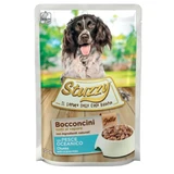 STUZZY Chunks, XS-XL, Fisch, Beutel Nassfutter für Hunde, (in Aspik), 100g