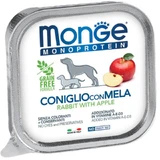 MONGE Monoprotein, XS-XL, Conejo y Manzana, comida húmeda sin cereales, 150g
