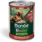 MONGE BWild, XS-XL, Lamm und Kürbis, getreidefreies Hundenassfutter in Dosen, (in Sauce), 400g