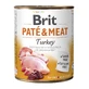 BRIT Pate &amp; Meat, Turkey, canned grain-free moist dog food, (pâté with meat pieces), 800g