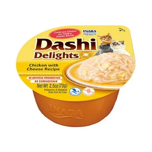 INABA Ciao Dashi, Chicken and Cheese, grain-free wet cat food bowl, (in sauce), 70g