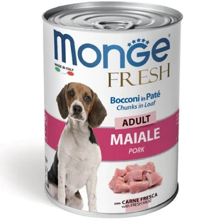 MONGE Fresh, XS-XL, Cerdo, comida húmeda en lata, (en su propio jugo), 400g