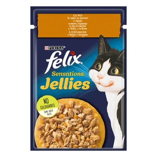 PURINA Felix Sensations, Kip met wortel, zakje nat kattenvoer, (in aspic), 85g
