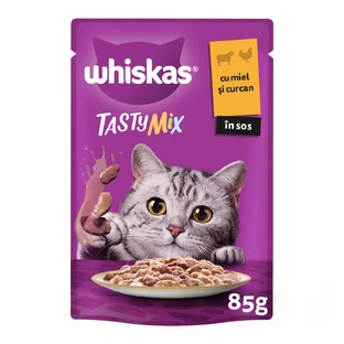 WHISKAS Tasty Mix Creamy Creations, miel et dinde, sachet de nourriture humide pour chats, (en sauce), 85g