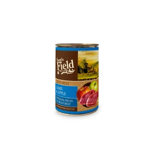 SAM'S FIELD True Meat, XS-XL, Cordero y Manzana, comida húmeda en lata sin cereales, (en aspic), 400g