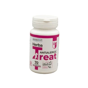 PROMEDIVET Herba-Treat Antiallergic, XS-XL, immuunsysteem & allergie supplement voor honden en katten, fles, 70 tabletten