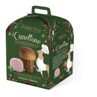 DOGGYEBAG Kerst Canettone Gastronomische Canettone, XS-XL, Gerookte Ham, hondenbeloningsdoos, 125g