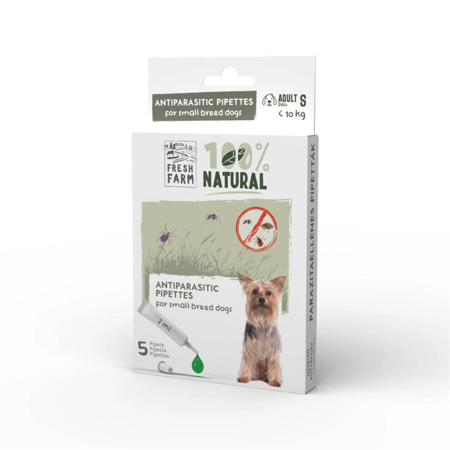 FRESH FARM, antiparasitario externo natural para perros, XS-S, pipeta repelente, 2ml x 5pcs