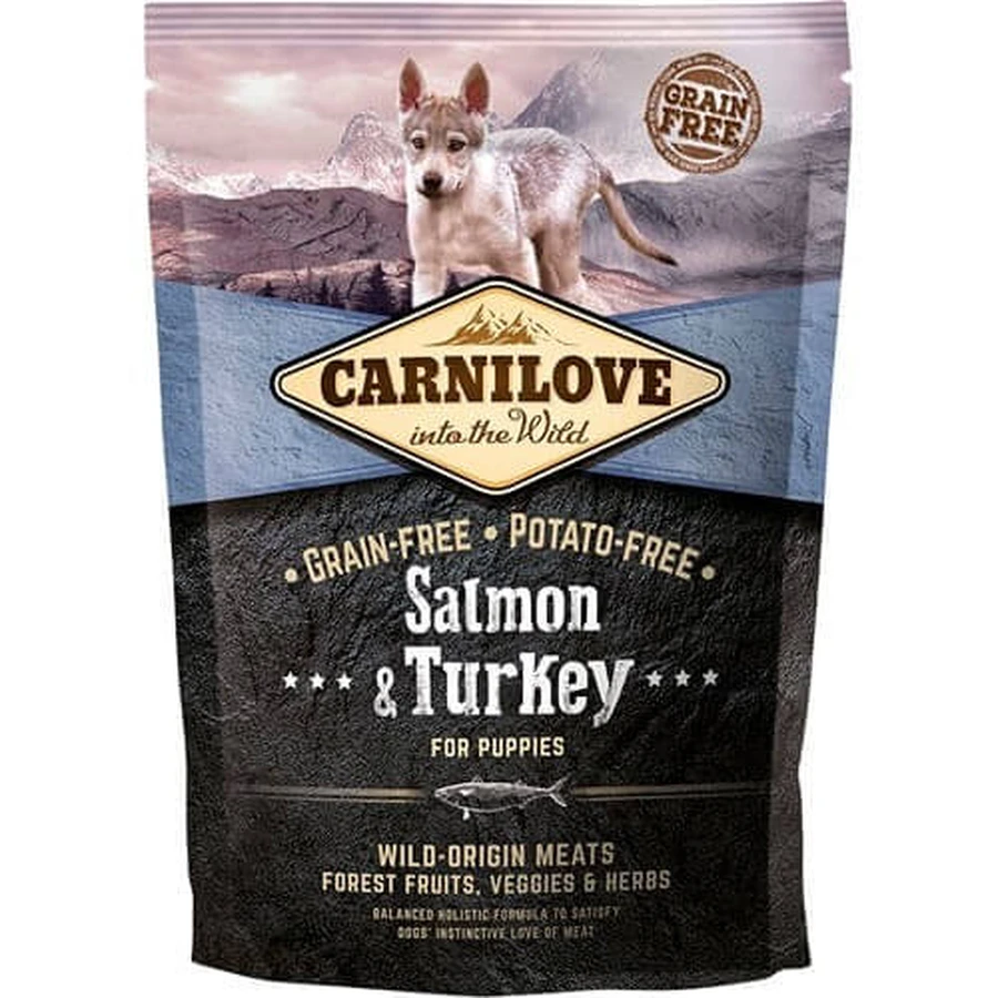 CARNILOVE Junior S-XL, Salmon and Turkey, grain-free dry food for junior dogs, 1.5kg
